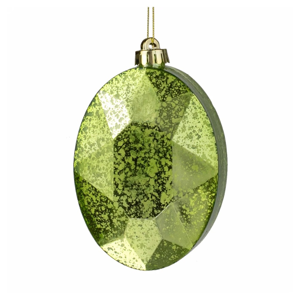 Light Green Faux Mercury Glass 3D Gem Ornament – Shatterproof & Lightweight